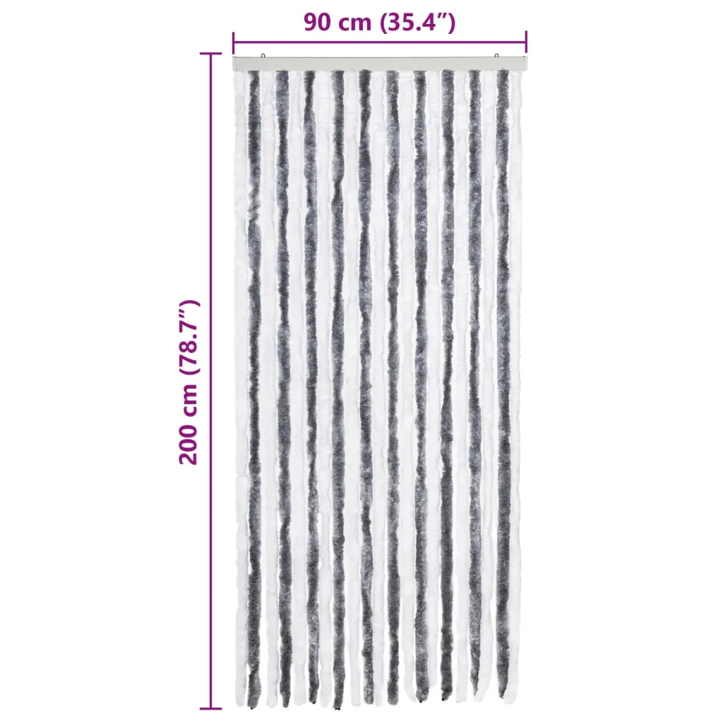 Zanzariera Grigio e Bianco 90x200 cm Ciniglia CFW8083735