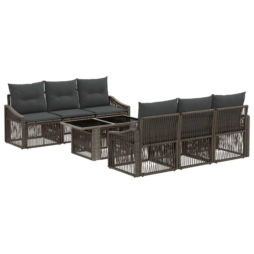 Set Divano da Giardino 7 pz Grigio e Grigio Scuro polyrattan 3437207