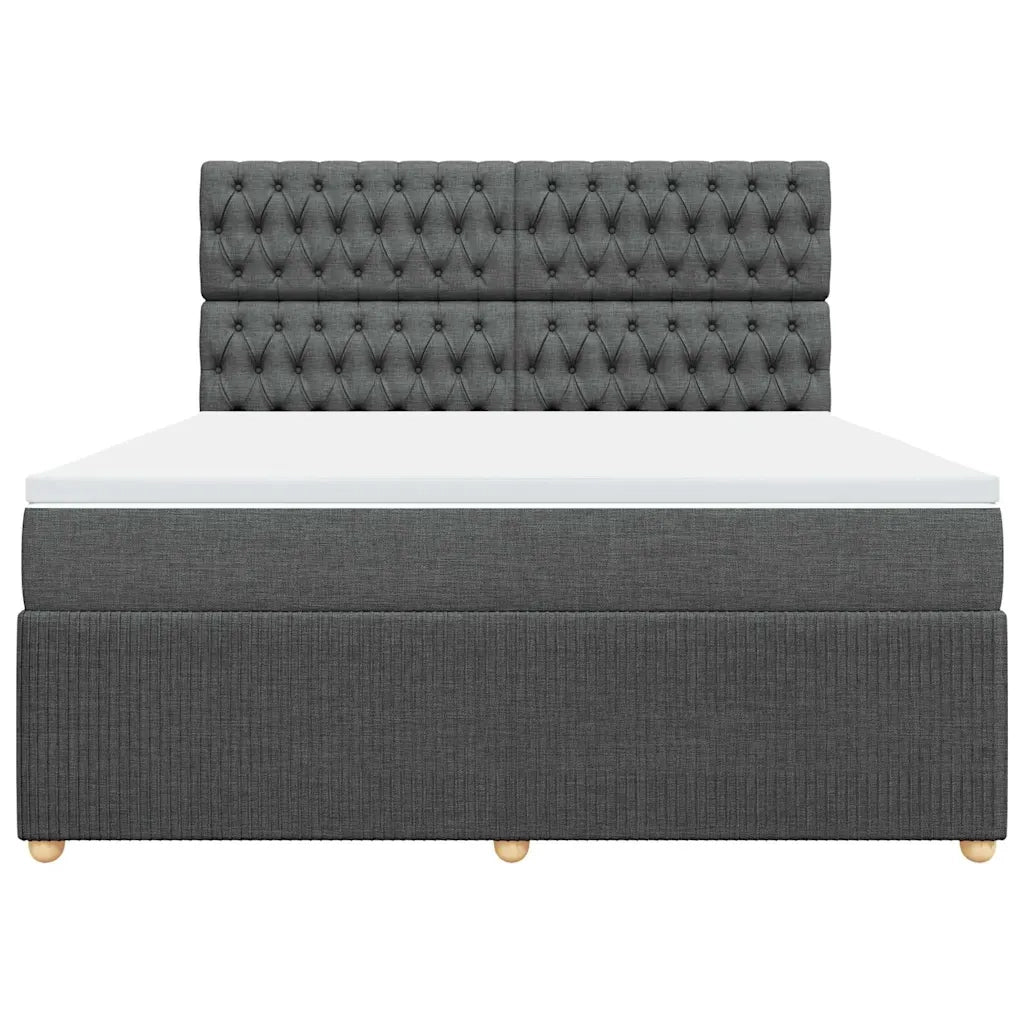 Giroletto a Molle con Materasso Grigio Scuro 180x200 cm Tessuto 3294443