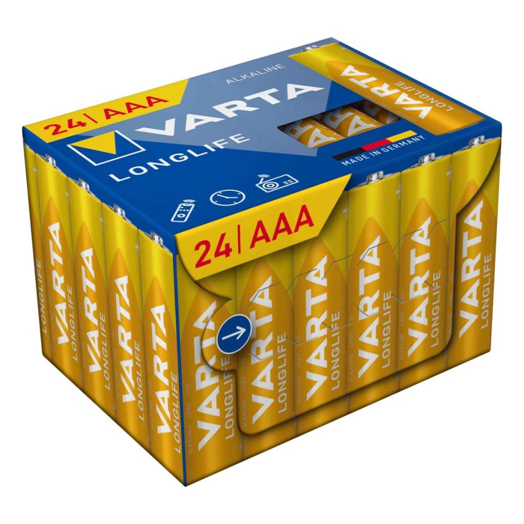 Batterie alcaline di ricambio AAA a lunga durata 24 pezzi  Varta