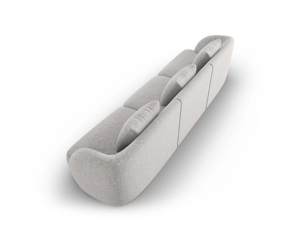 Cosmopolitan Design - Divano "Tulum" 3 posti in ciniglia grigio chiaro 