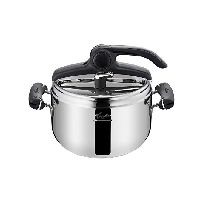Lagostina 012018010505 Preziosa Pentola a Pressione 5 L Acciaio 18-10 con Sistema Lagoeasy'up e 6 Sistemi di Sicurezza colore Acciaio