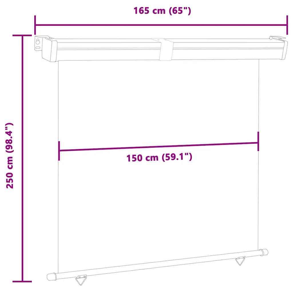 Tendalino Laterale per Balcone 165x250 cm Crema 48431