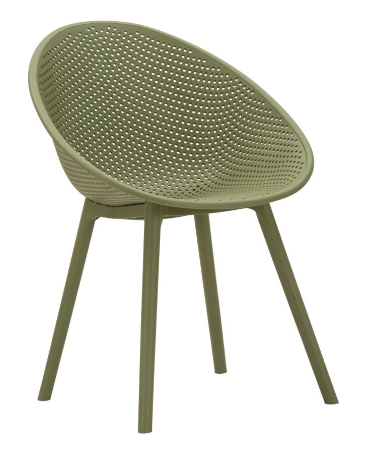 Set 2 Sedie Ibiza Verde in Polipropilene 59x59x83 cm - Seduta Intrecciata per Arredo Contemporaneo - Serie 940