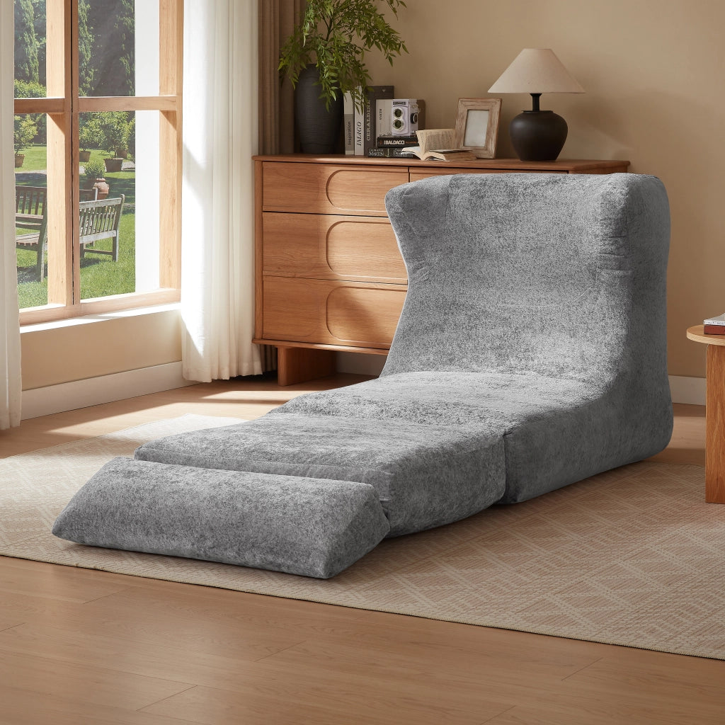 Fauteuil convertible modulare con seduta ampia e design originale in schiuma grigia 31 × 31 × 107 cm