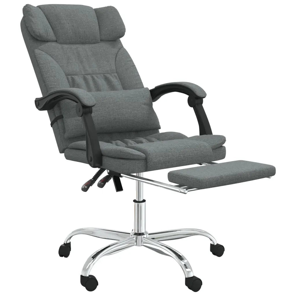 Sedia da Ufficio Massaggio Reclinabile Grigio Scuro in Tessuto cod mxl 5531