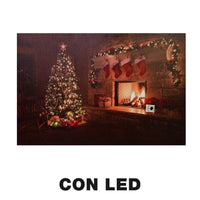 Quadro con led legno salotto multicolor rettangolare cm 60x40xh1,8