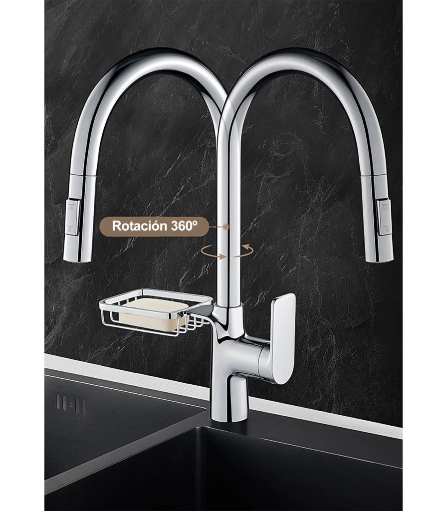 Rubinetto Cucina LH-123 | Griglia Scaffale | Rame Monoleva 2 Vie | Estrabile 2 Modi