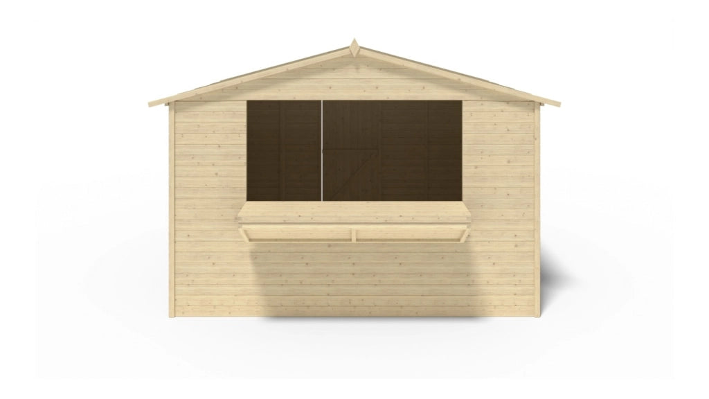 Chiosco per mercatini 9.42 m2 - 3.11x3.03 m - 19 mm - DOM607 - ALTANKA