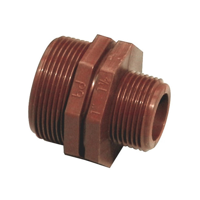 NIPPLE RIDOTTO IN PP MARRONE- 1 X 3/4- BUCCH- pezzi 1