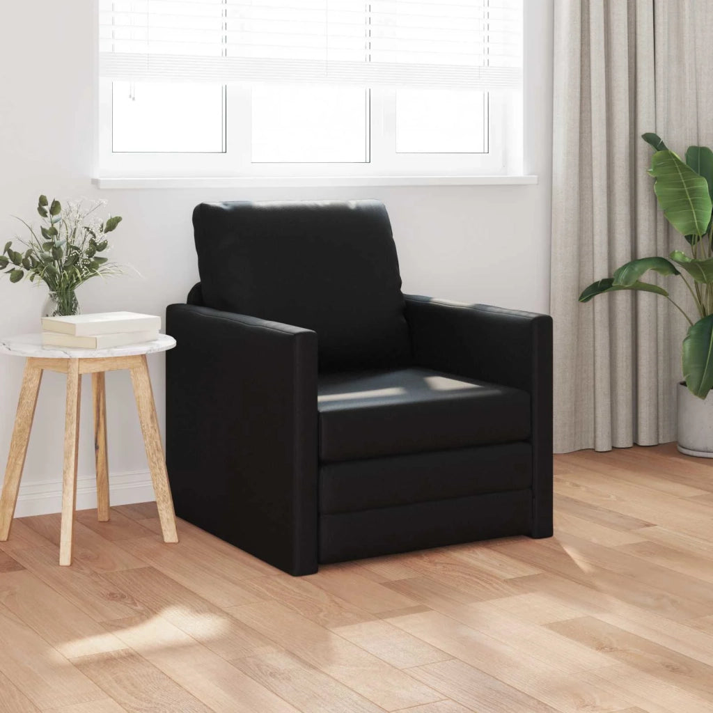 Divano letto 60cm Nero Pelle Artificiale 4106635