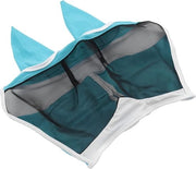 Maschera per cavalli contro zanzare morbide e elastiche - Facile da indossare - Visibilità completa - Protezione orecchie - Chiusura a Veloce - Grande Blu .