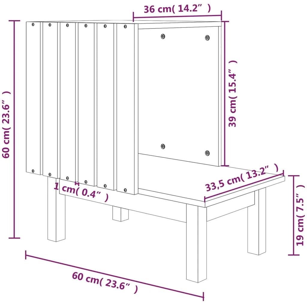 Casetta per Gatti 60x36x60 cm in Legno Massello di Pino CFW8854288