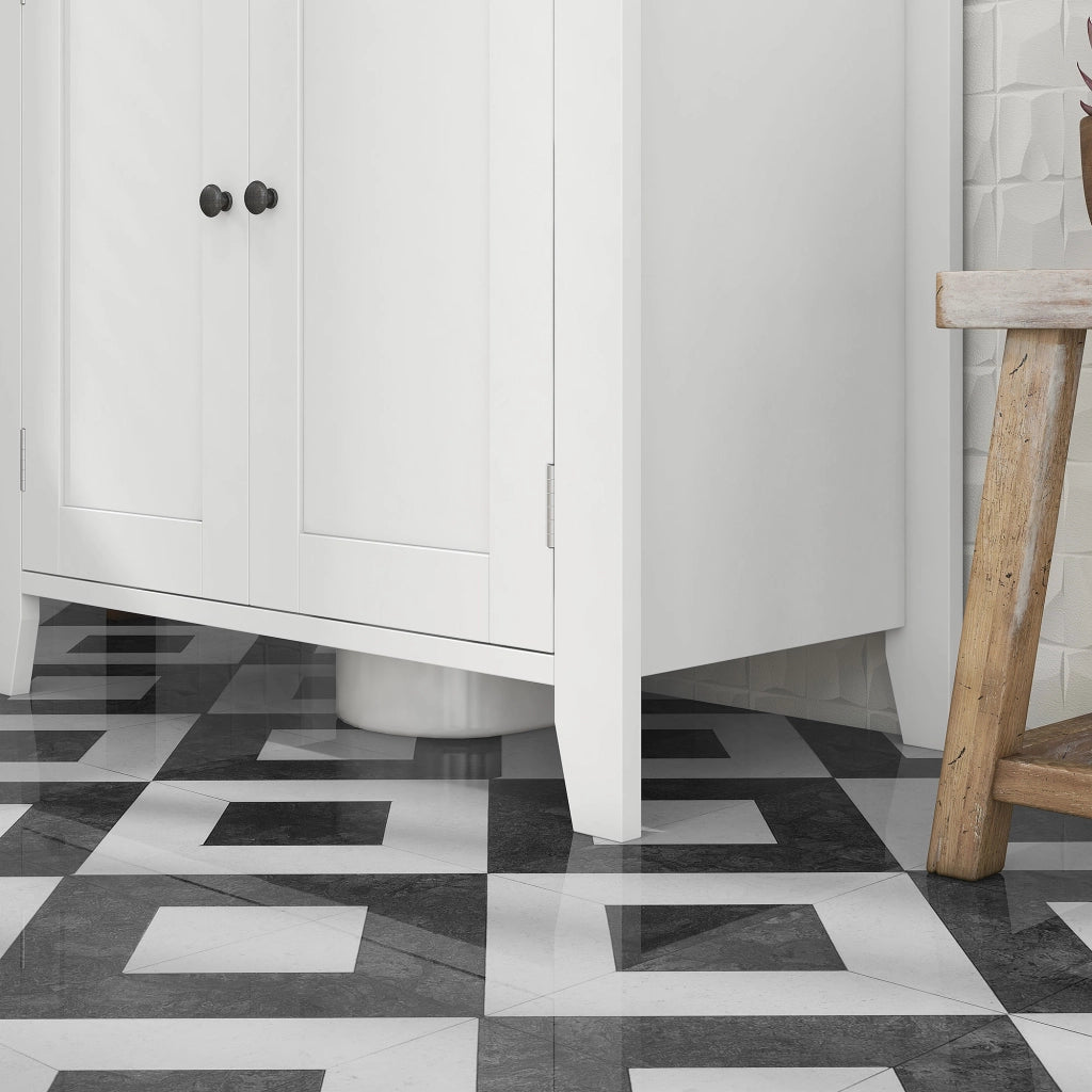 Mobile Sottolavabo a U ¨C zephmum ¨C Bianco e Legno 60x30x60 cm