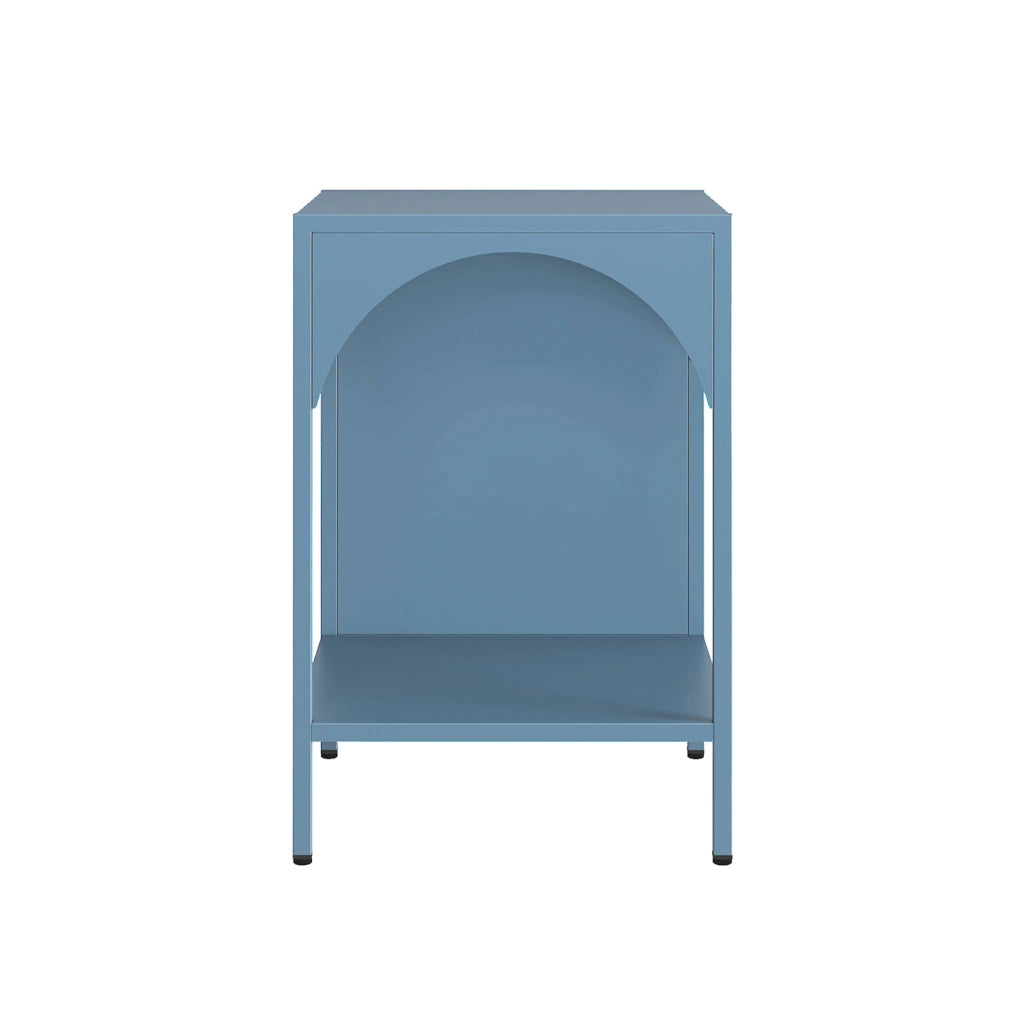 Comodino, tavolino industriale, blu grigio