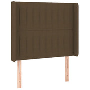 Testiera | Testata ad Orecchio Marrone Scuro 93x16x118/128 cm in Tessuto