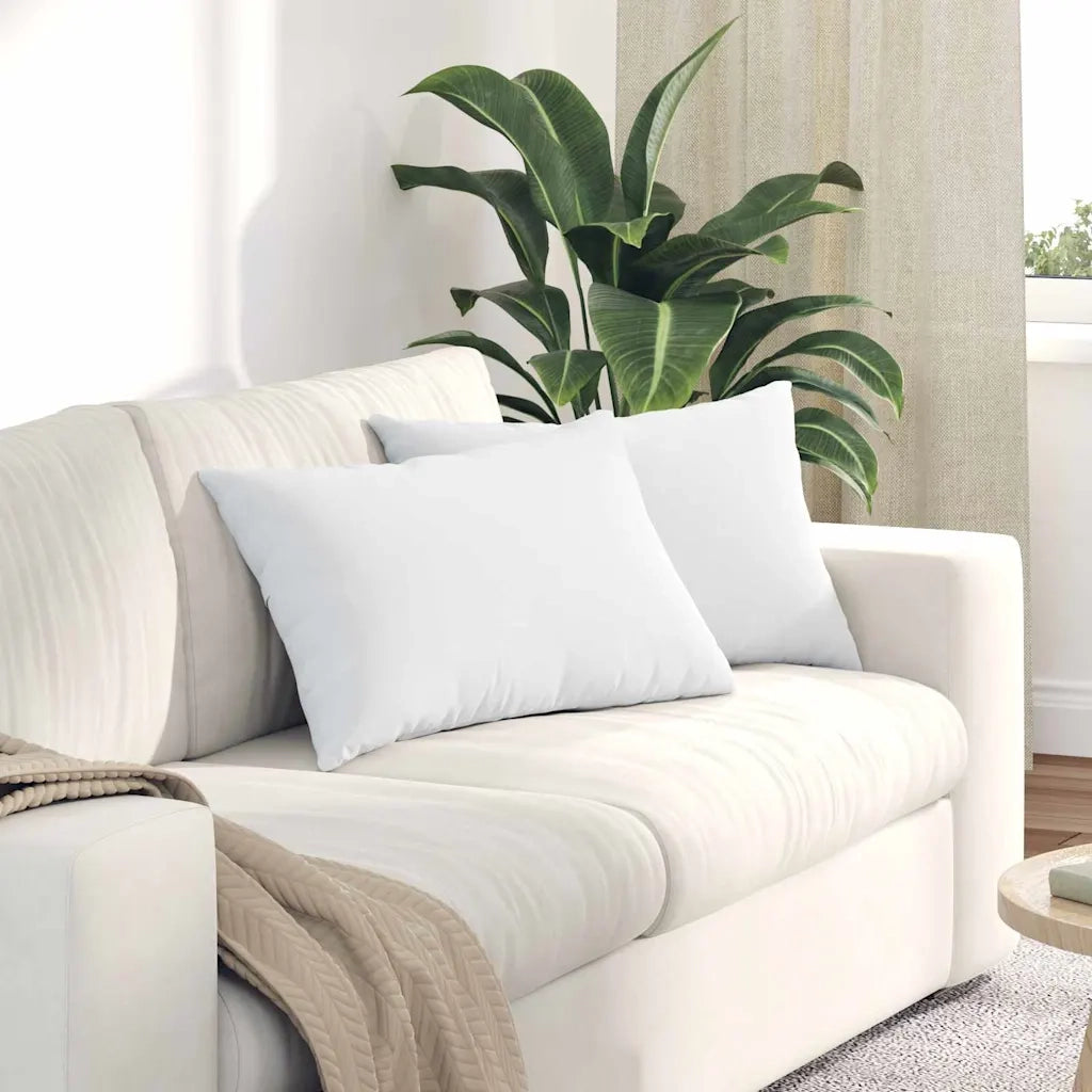Cuscini da Divano 2 pcs Bianco 60 x 40 cm Tessuto