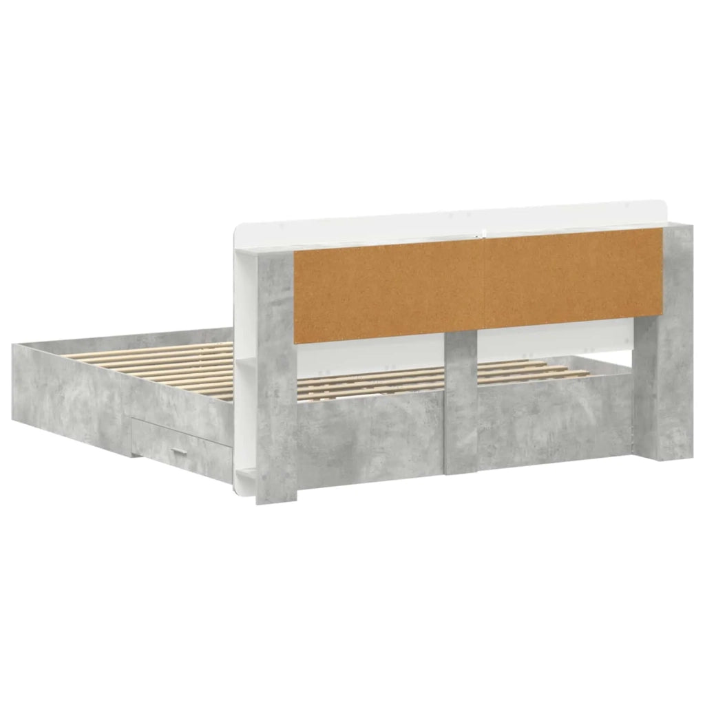 Telaio del letto con storage Grigio Cemento 200 x 200 cm 3433901