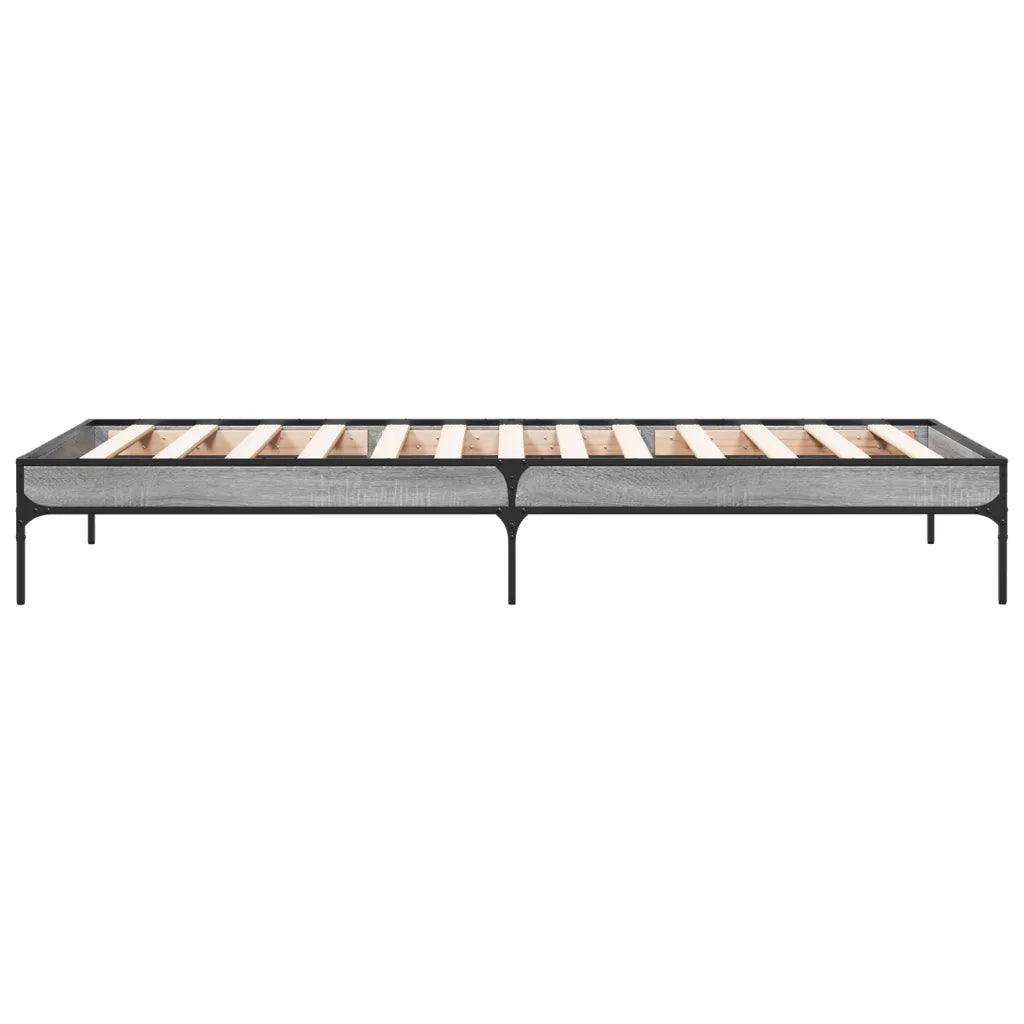 Giroletto Grigio Sonoma 90x200 cm Legno Multistrato e Metallo 845034