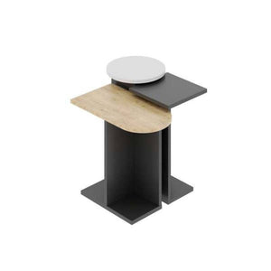 Set 3 Tavolini da Soggiorno Varie Misure in MDF Mund Antracite e Bianco