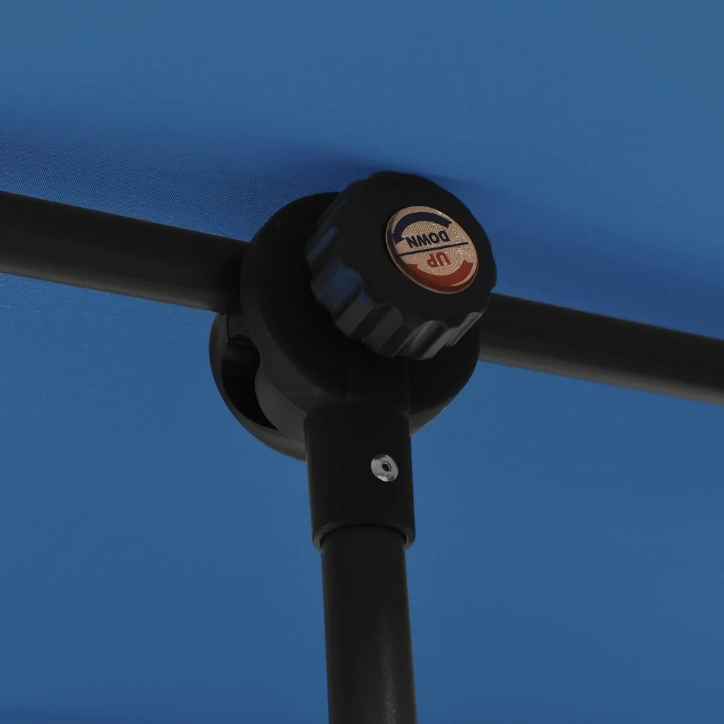 Ombrellone da esterno con palo in alluminio 2 x 1,5 m azzurro 02_0008227