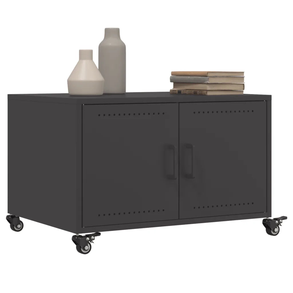 Tavolino da Salotto Nero 100,5x39x72 cm in Acciaio 846686