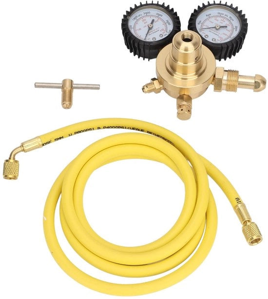 Regolatore di gas di azoto - Regolatore di gas per bottiglie con connettore CGA580 - Contatori di pressione integrati - Regolazione di pressione stabile - Regolatore di pressione premium in rame - Utilizzo multifunzionale - Regolatore di gas