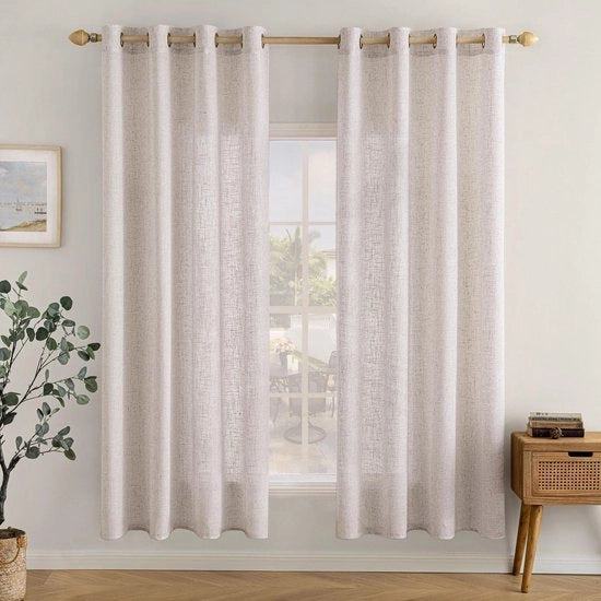 Gordini trasparenti per finestre - Gordini con occhielli - Decorazione per finestre - Dimensioni 140 x 175 cm - Gordini resistenti - Gordini senza pieghe - Decorazione per finestre