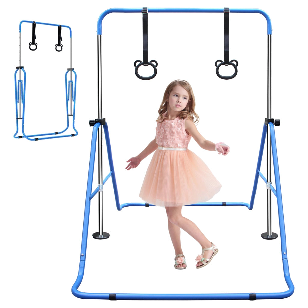 Sbarra ginnastica regolabile per bambini ¨C Minimal ¨C blu, pieghevole per uso casa