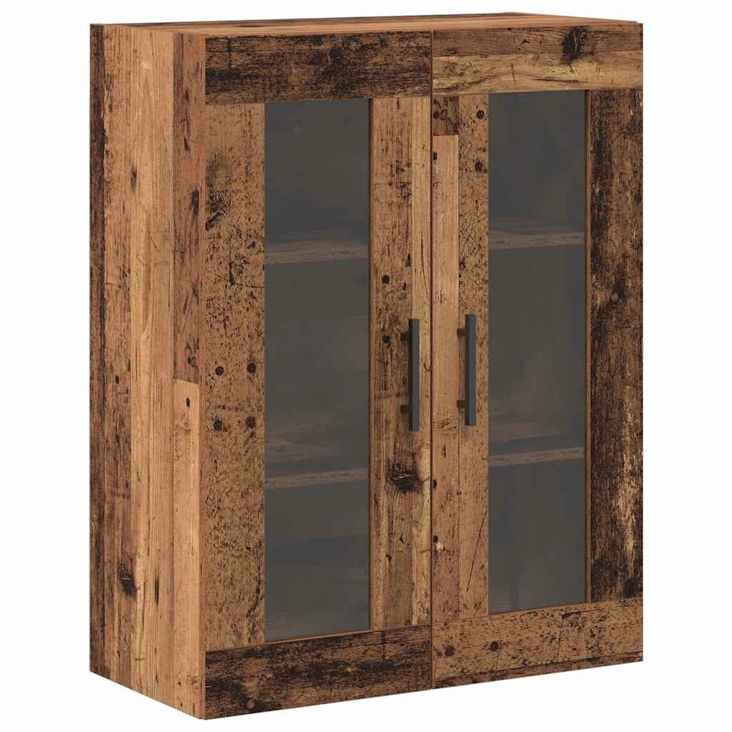 Set di 2 moderni mobili da parete funzionali 69,5 x 34 x 90 cm in legno ingegnerizzato finitura legno anticato 02_0056058
