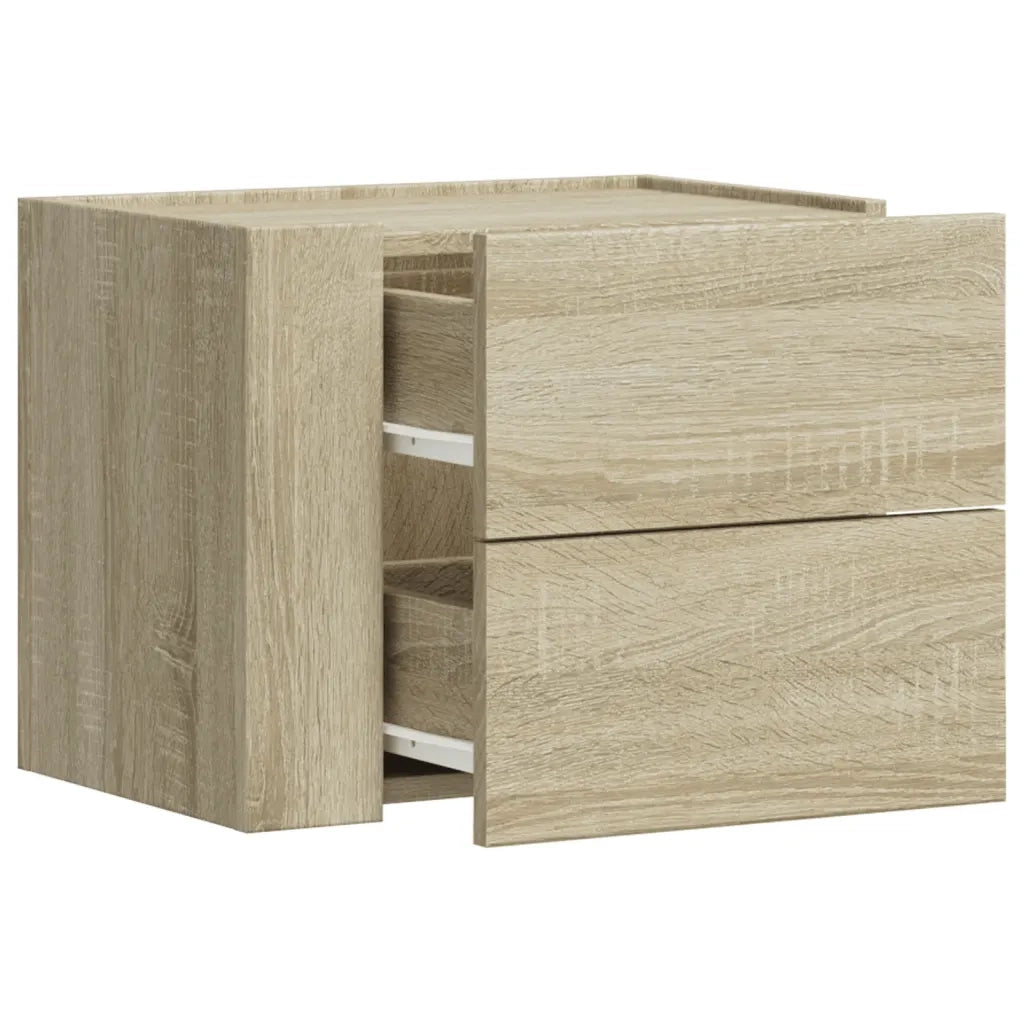 Comodini a Muro 2 pz-Set di 2 Tavolino da notte Rovere Sonoma 45x30x35 cm 597217