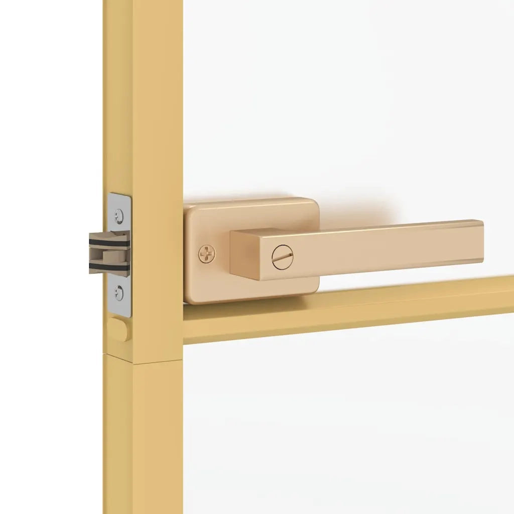 Porta Interni Sottile Oro 93x201,5cm Vetro Temperato Alluminio 155146