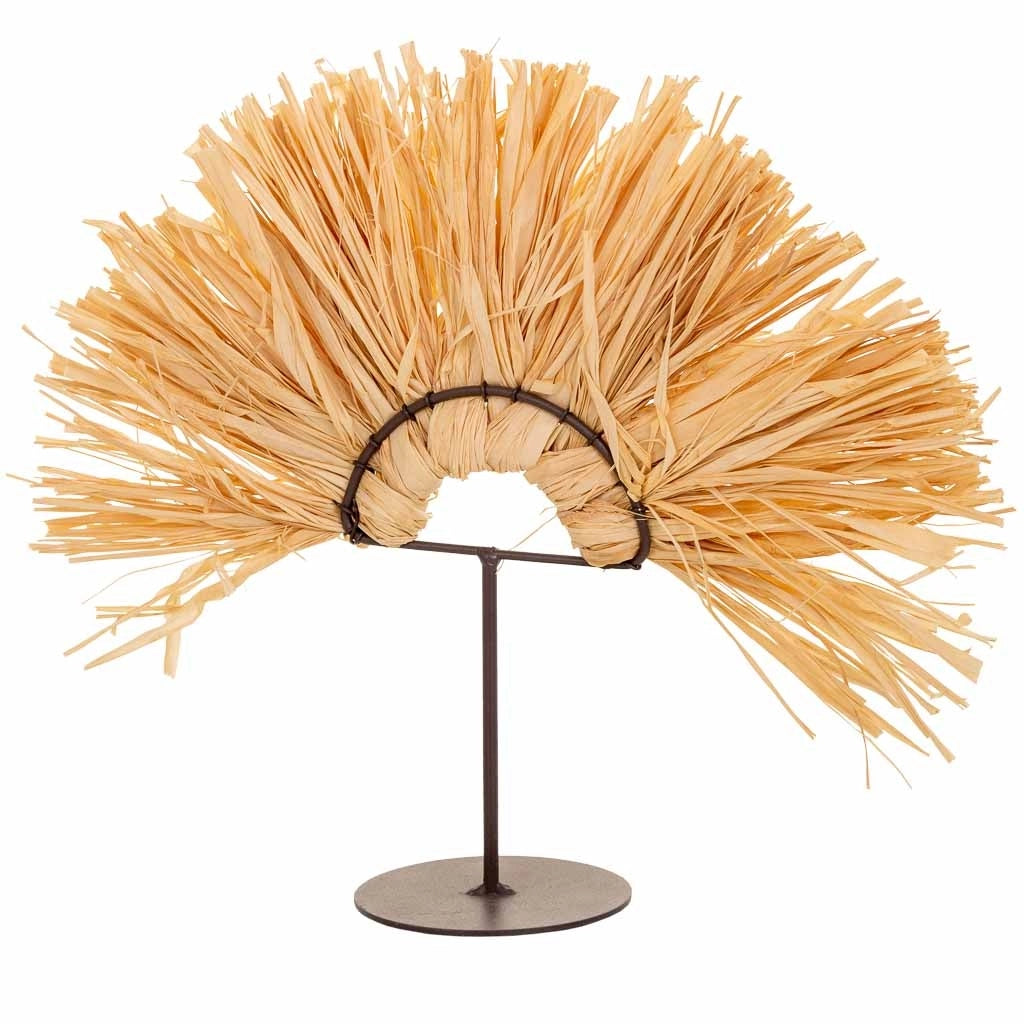 Figura decorativa in fibra naturale marrone 28x02x24,5h