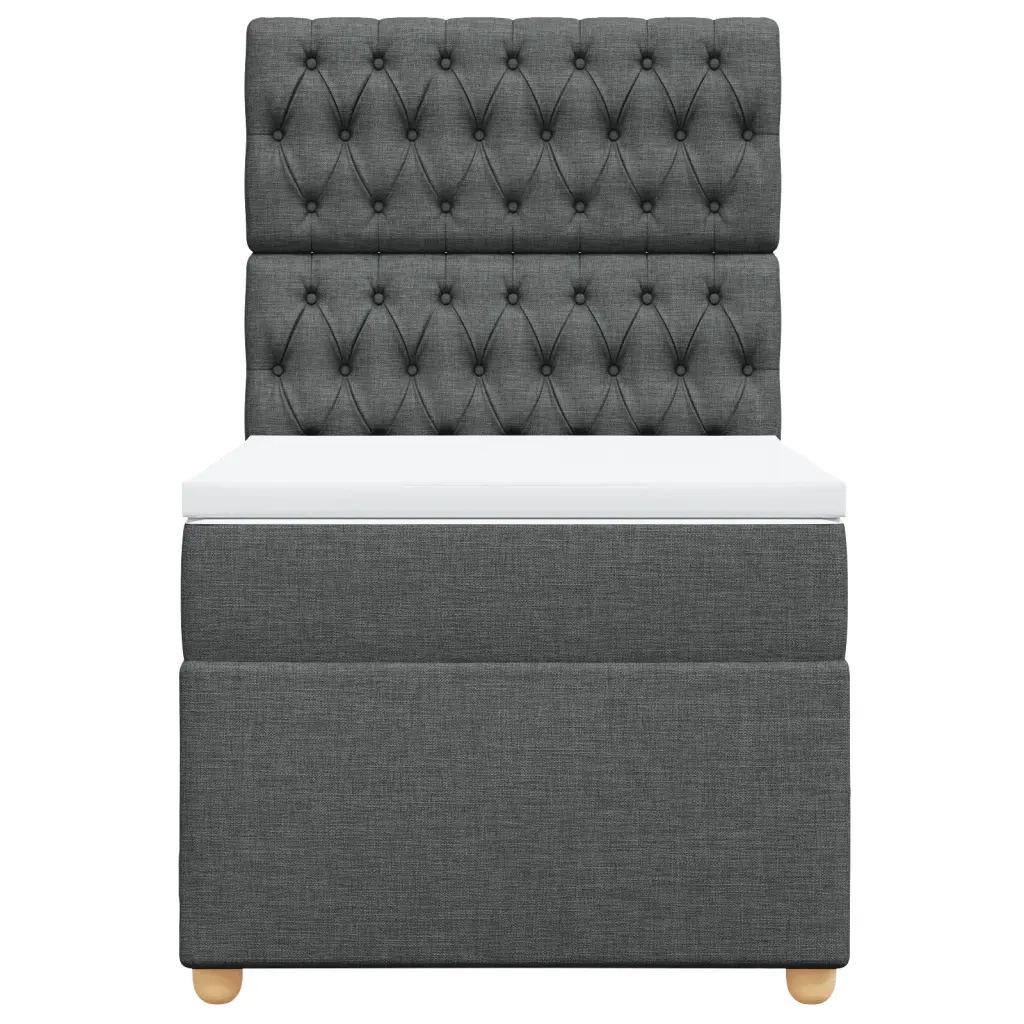 Giroletto a Molle con Materasso Grigio Scuro 90x200 cm Tessuto 3291171