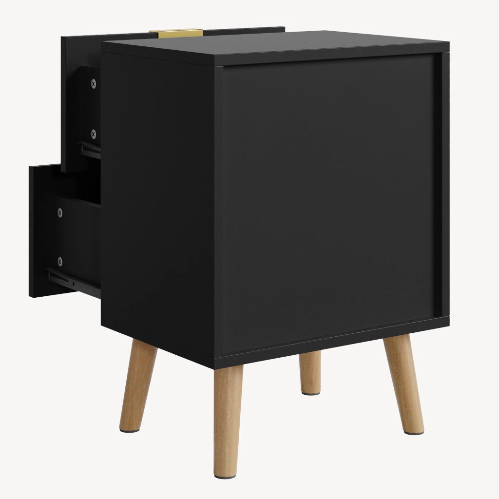 Comodino Nand con 2 Cassetti 55x40x30 cm nero [en.casa]