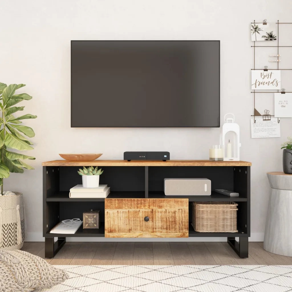 Mobile TV | Armadietto TV | Mobile Porta TV 100x33x46cm Legno Massello Mango e Legno Multistrato