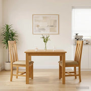 Sedia da pranzo 2 pcs Legno di Quercia Massello Beige 42039159