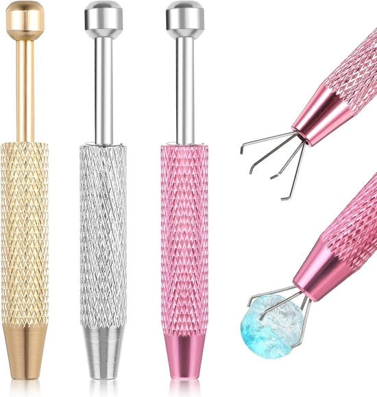 Set di punte per palloni - 3 pezzi con 4 artigli (oro, argento, rosa)