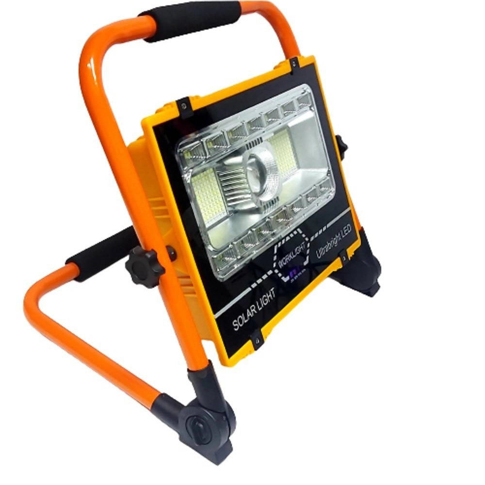 Trade Shop - Faro Di Emergenza Lavoro A Led 100 W Ricaricabile Pannello Solare Staffa Ab-t27 -