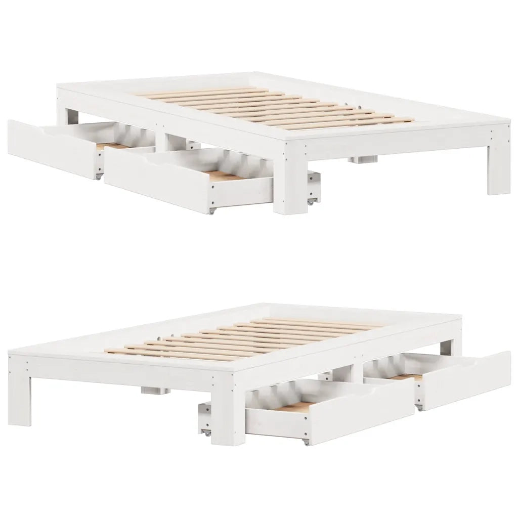 Giroletto senza Materasso Bianco 75x190 Legno Massello di Pino 3309024