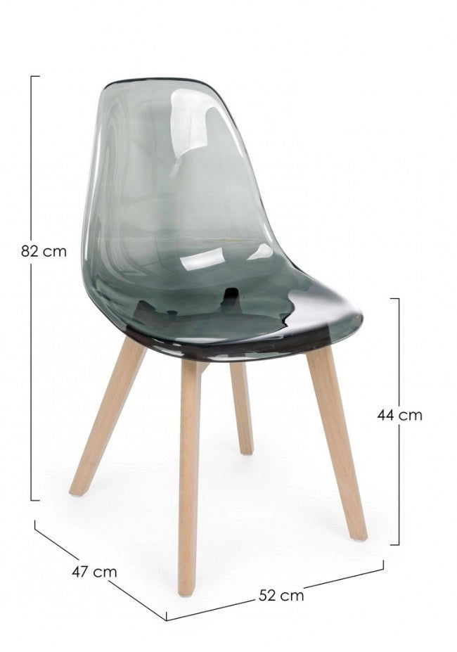 Set 4 Sedie 52x47x82h cm Easy Fumè