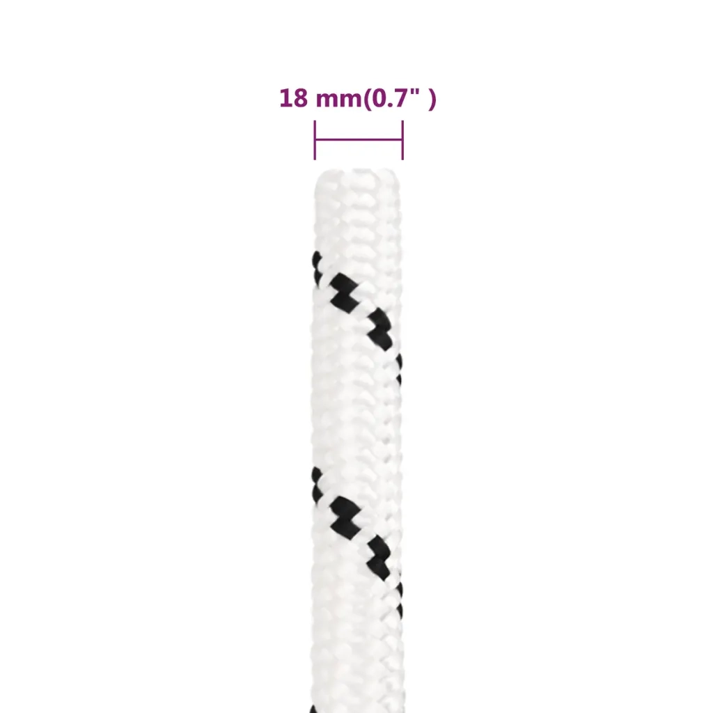 Corda Intrecciata per Barca Bianca 18 mm x 25 m Poliestere 152786