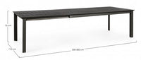Tavolo Allungabile Konnor 200-300x110 cm Antracite in Alluminio