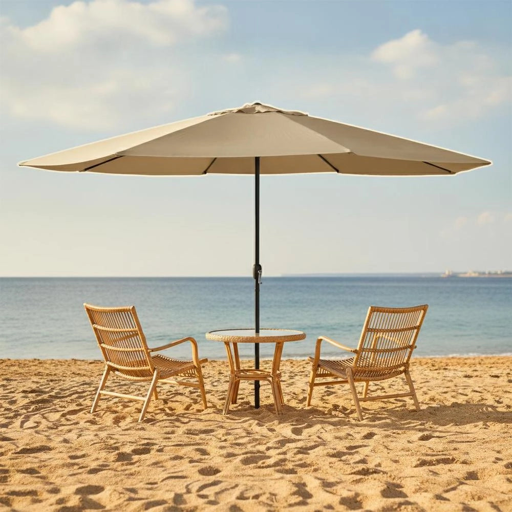 Parasol With Metal Pole 390 Cm Taupe
