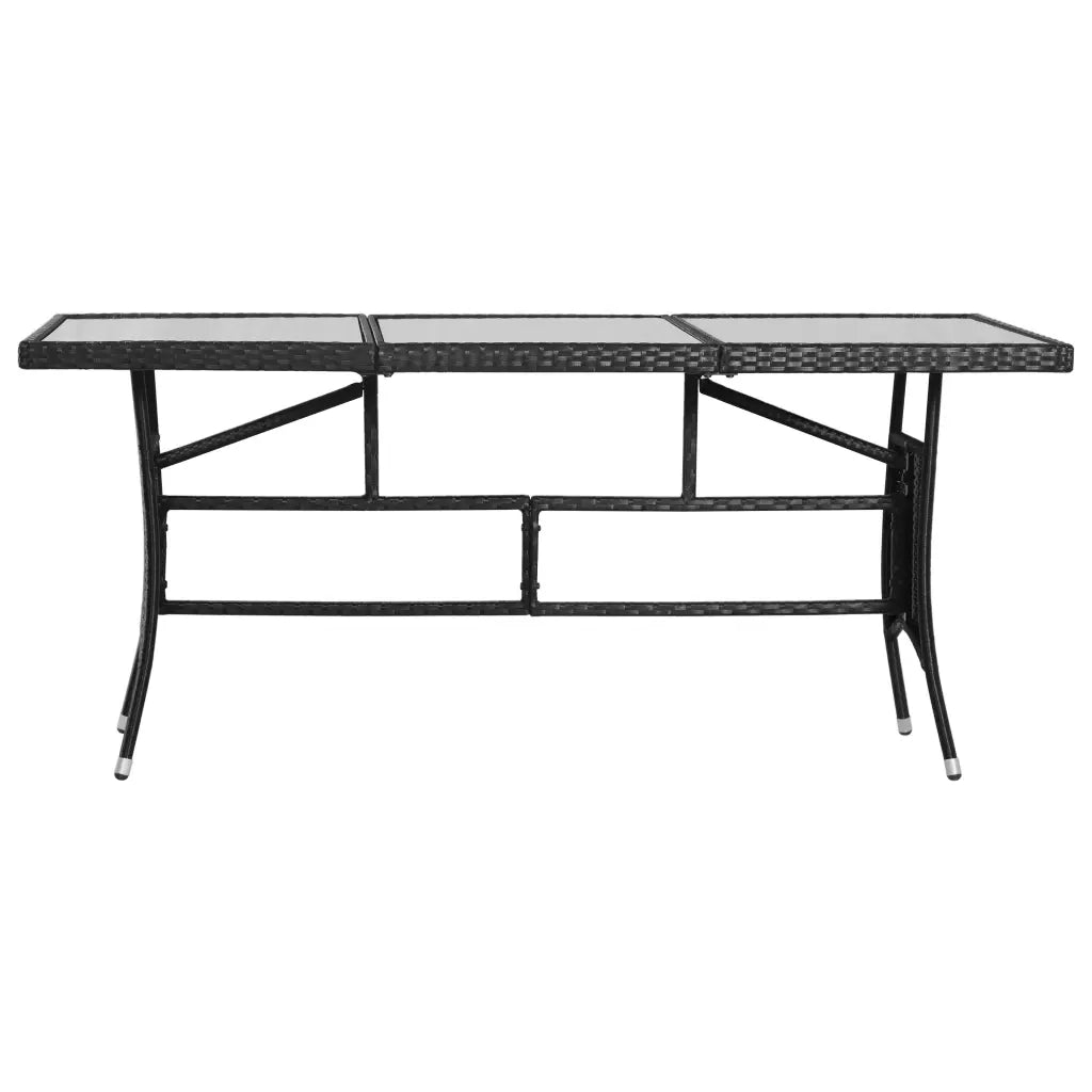 Set da Pranzo da Giardino 9 pz in Polyrattan Nero 3059426