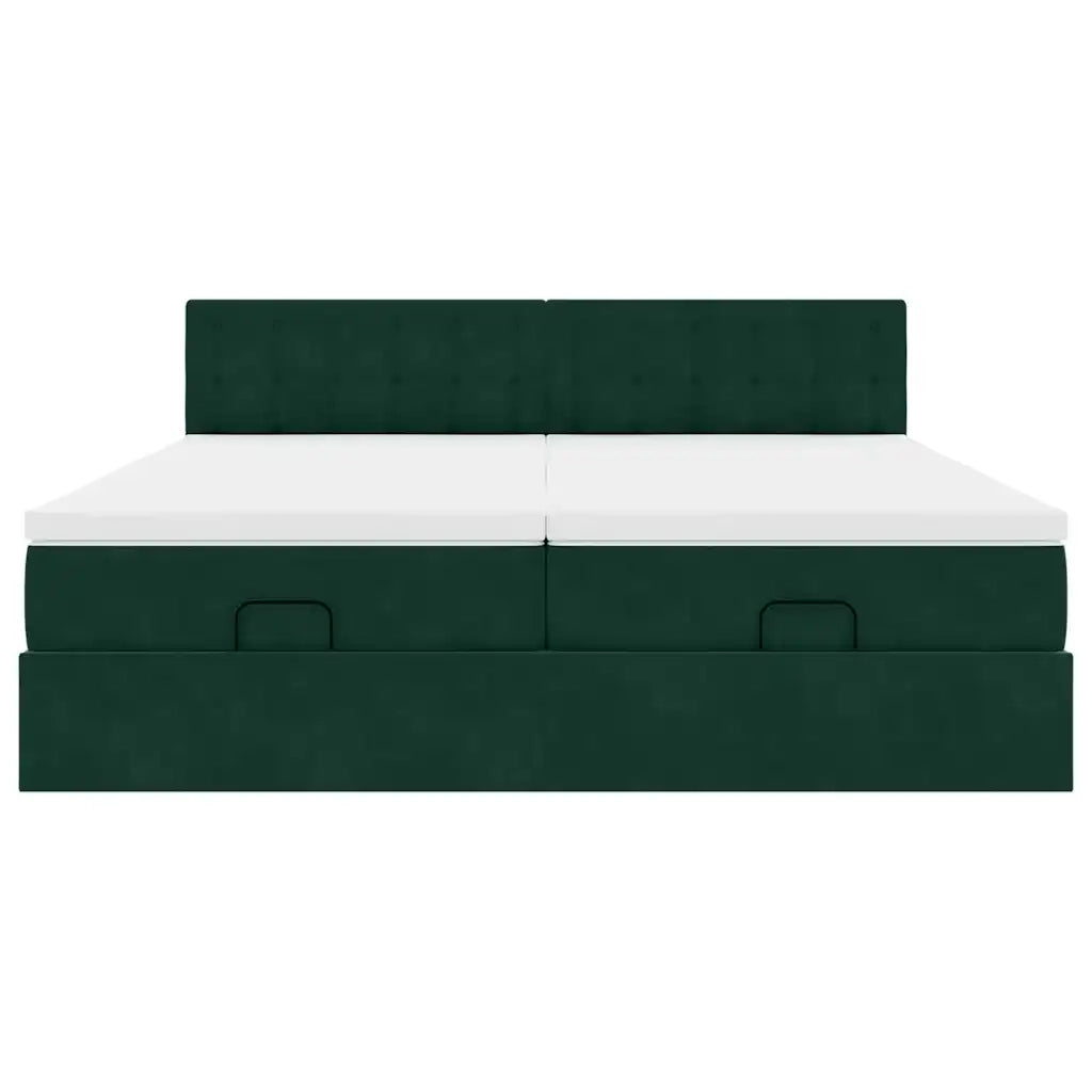 Struttura Letto Pouf con Materassi 160x200 cm Velluto