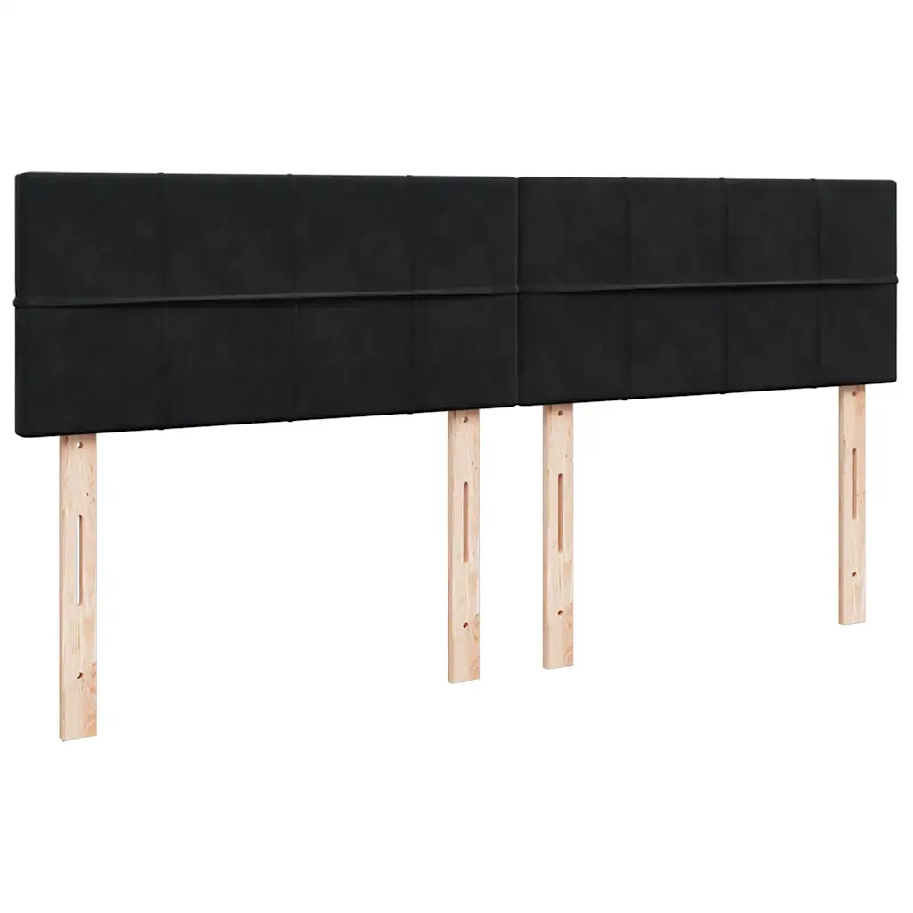 Giroletto a Molle con Materasso Nero 200x200 cm in Velluto 3286404