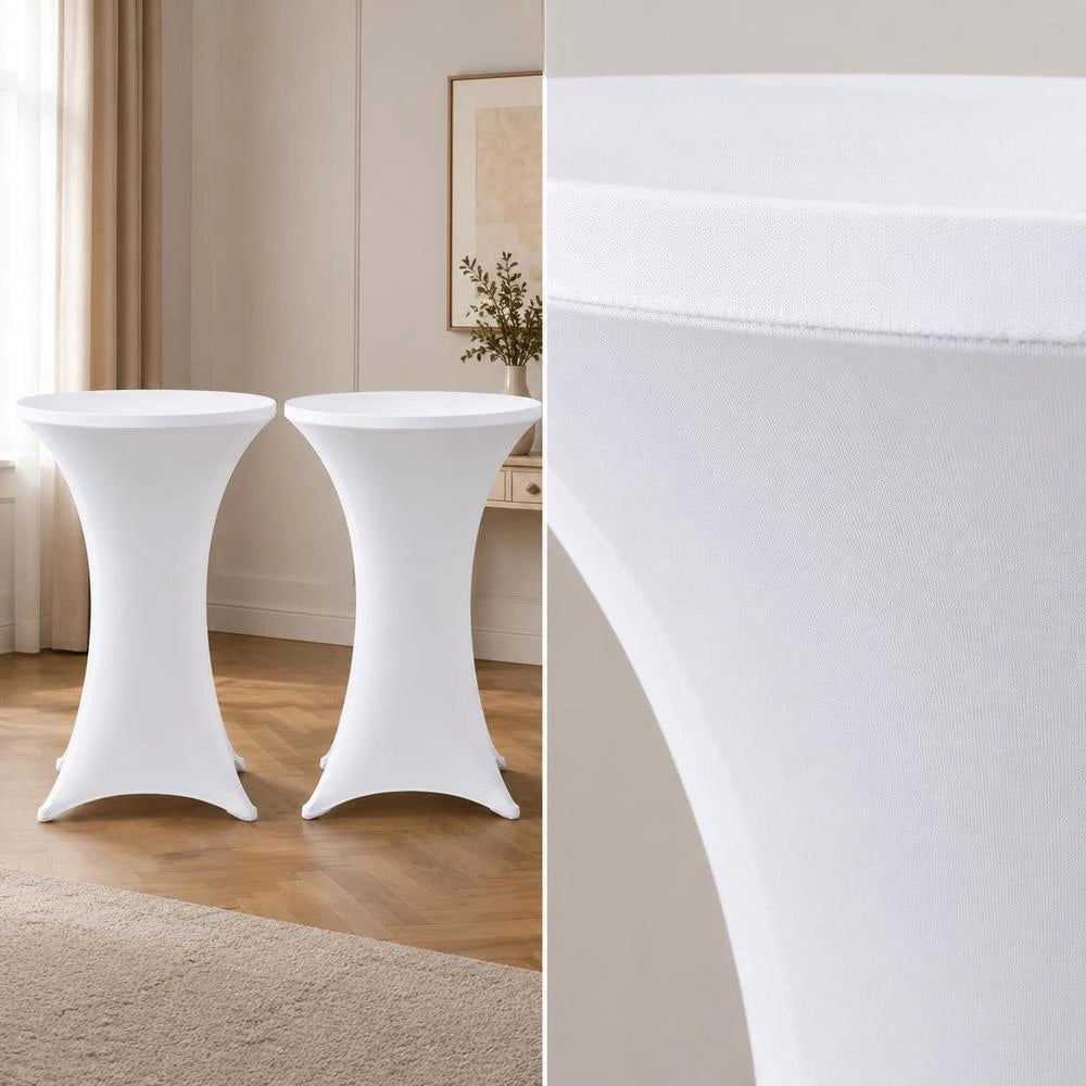 2 X Table Cover For Standing Table, Stretch Cover 60 Cm, White