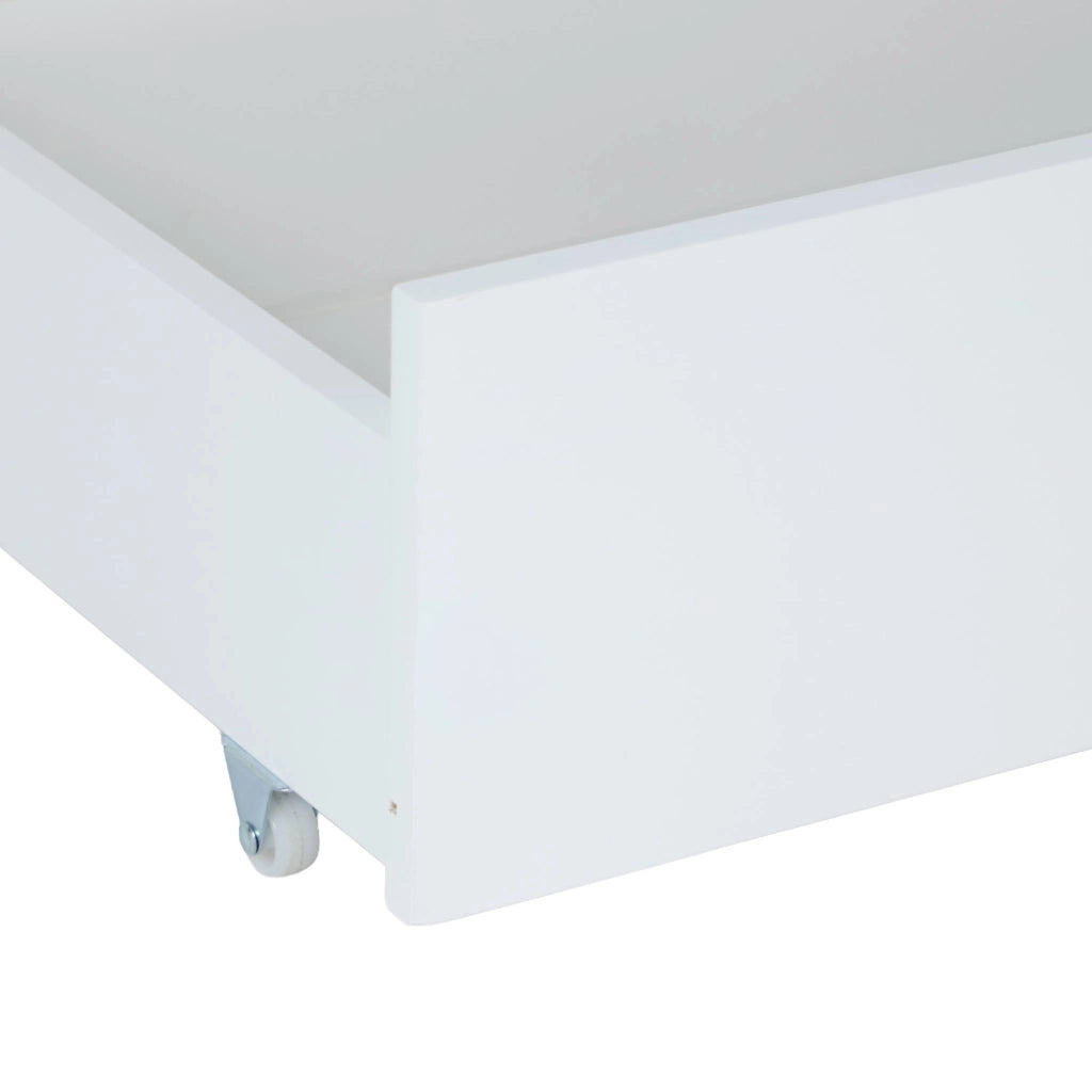 Cassettone letto per bambini roya in legno di pino, set da 2, bianco