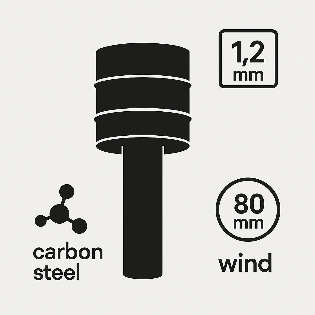 Fumaiolo 4 venti acciaio al carbonio verniciato spessore 1,2 mm diametro 80 per stufa pellet